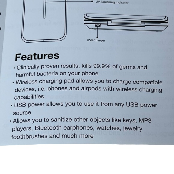 IonUV UV Pro XL Phone Sanitizer Wireless Charger Aromatherapy Kills 99.9% Germs - Picture 4 of 16